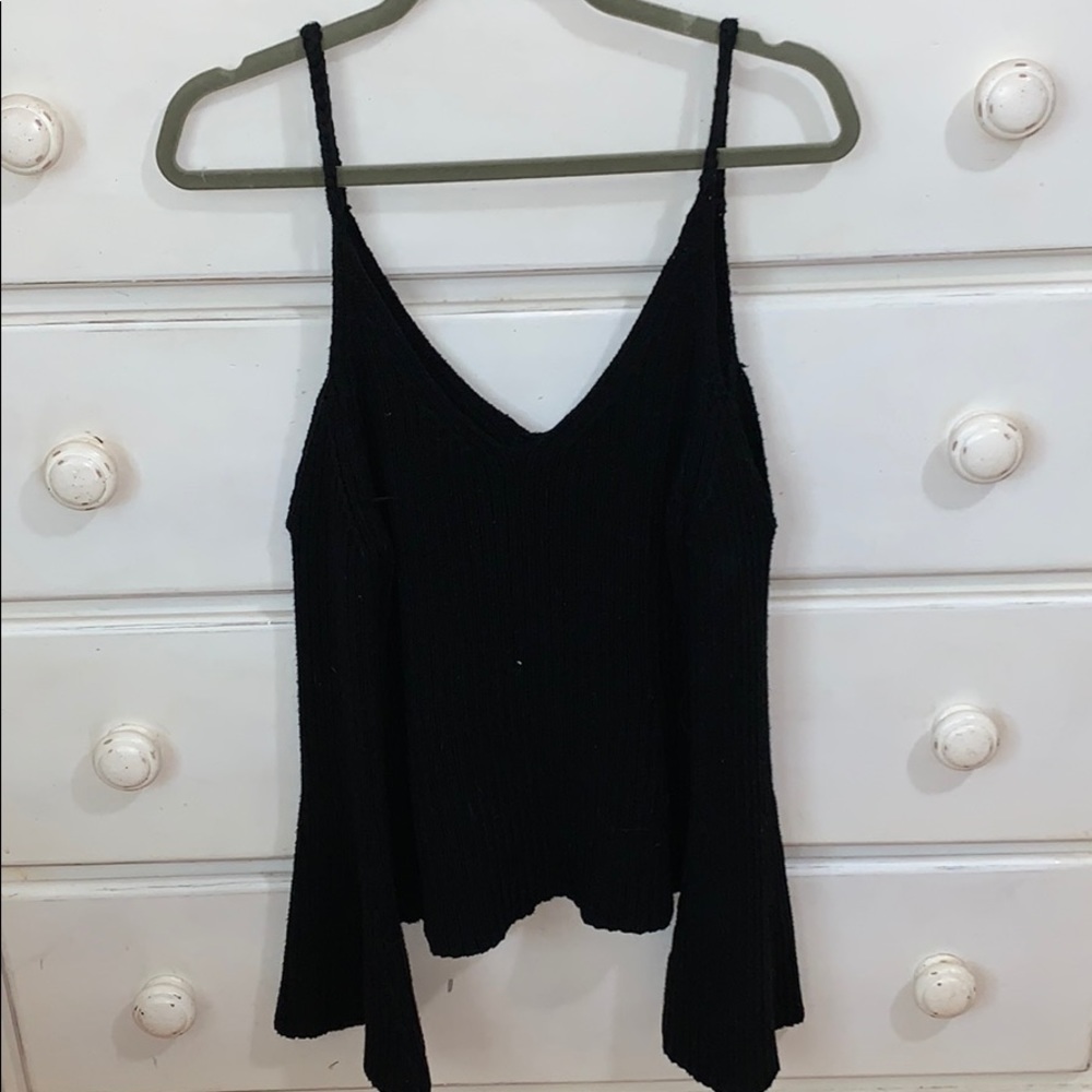 Thick cold shoulder sweater